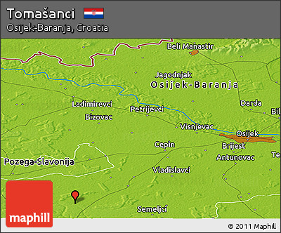 Physical Panoramic Map of Tomašanci