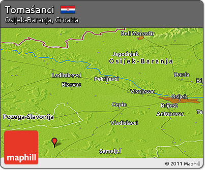 Physical Panoramic Map of Tomašanci