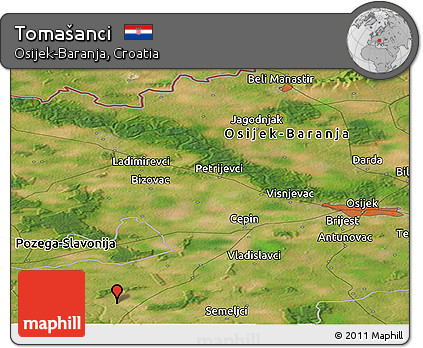 Satellite Panoramic Map of Tomašanci