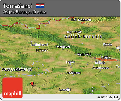 Satellite Panoramic Map of Tomašanci