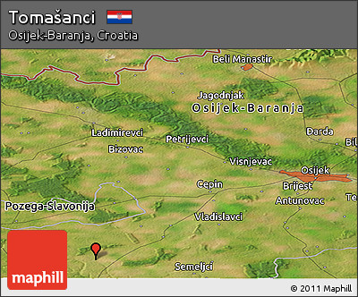 Satellite Panoramic Map of Tomašanci