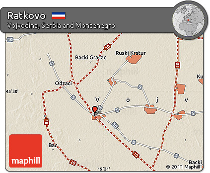 Shaded Relief Map of Ratkovo