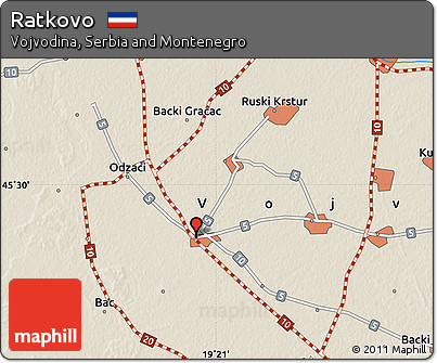Shaded Relief Map of Ratkovo