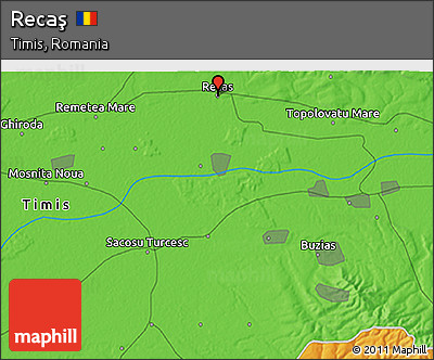 Political 3D Map of Recaş