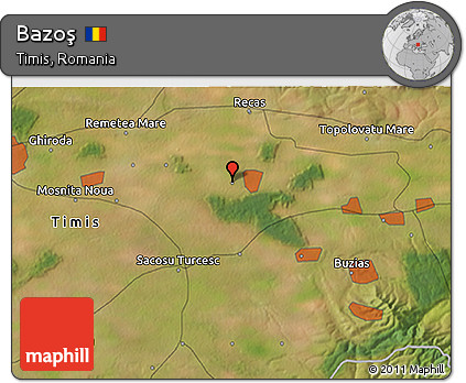 Satellite 3D Map of Bazoş