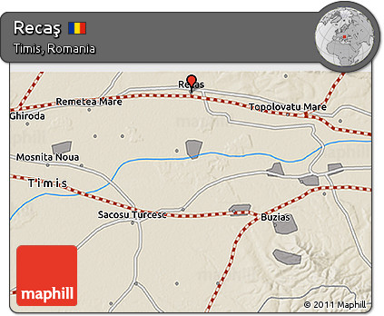 Shaded Relief 3D Map of Recaş