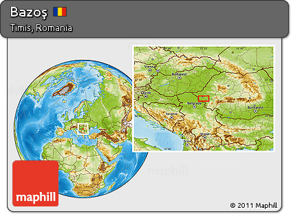 Physical Location Map of Bazoş