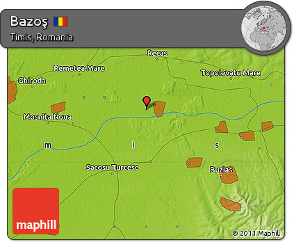 Physical Map of Bazoş