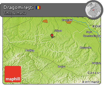 Physical 3D Map of Dragomireşti