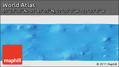 Shaded Relief Panoramic Map of the Area around 45° 35' 46" N, 22° 1' 29" W