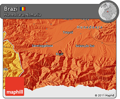 Political 3D Map of Brazi