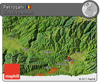 Satellite 3D Map of Petroşani