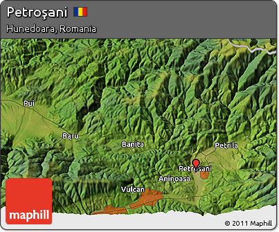Satellite 3D Map of Petroşani