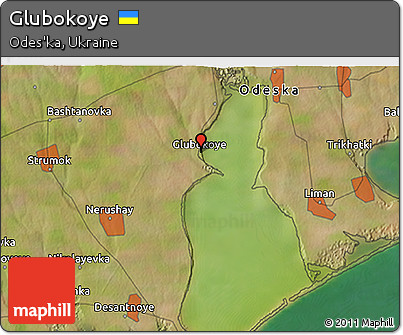 Satellite 3D Map of Glubokoye