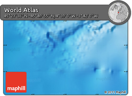 Physical Map of the Area around 45° 35' 46" N, 4° 10' 30" W