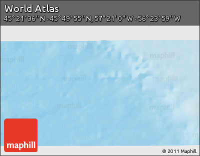 Physical 3D Map of the Area around 45° 35' 46" N, 56° 52' 30" W