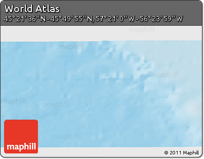 Physical 3D Map of the Area around 45° 35' 46" N, 56° 52' 30" W