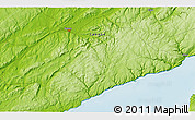 Physical 3D Map of the area around 45° 35' 46" N, 65° 22' 30" W