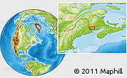 Physical Location Map of the area around 45° 35' 46" N, 67° 4' 29" W