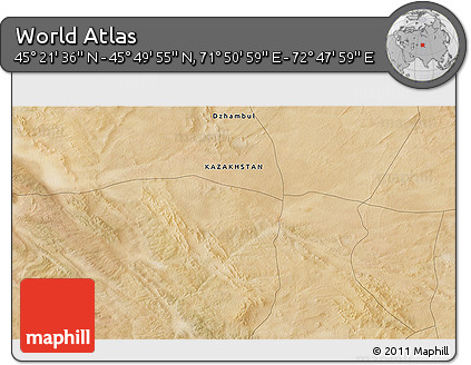 Satellite 3D Map of the Area around 45° 35' 46" N, 72° 19' 29" E