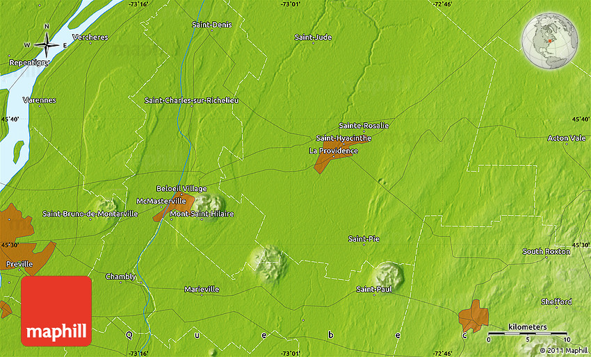 Physical Map of FortChambly