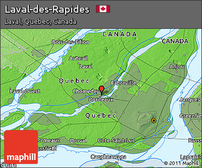 Political 3D Map of Laval-des-Rapides