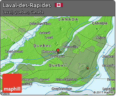 Political 3D Map of Laval-des-Rapides