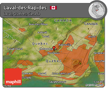 Satellite 3D Map of Laval-des-Rapides