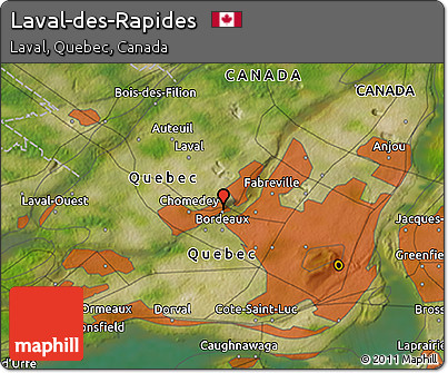 Satellite 3D Map of Laval-des-Rapides
