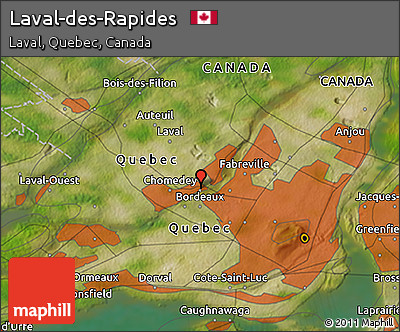 Satellite 3D Map of Laval-des-Rapides