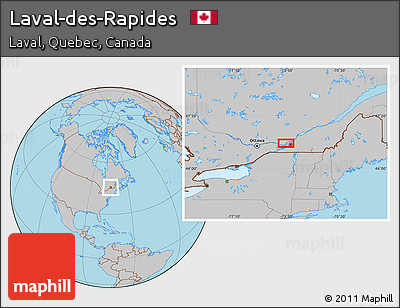 Gray Location Map of Laval-des-Rapides