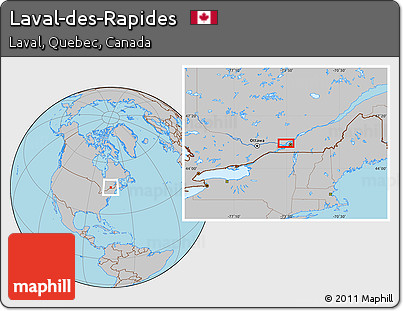 Gray Location Map of Laval-des-Rapides