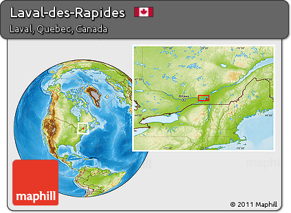 Physical Location Map of Laval-des-Rapides