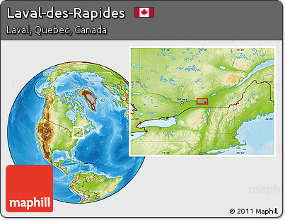 Physical Location Map of Laval-des-Rapides