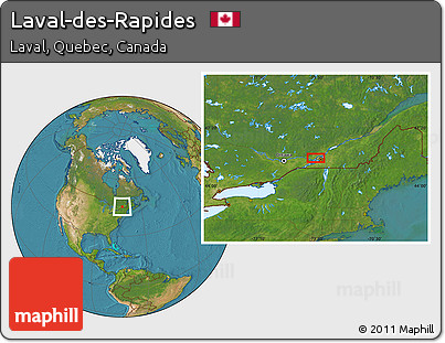 Satellite Location Map of Laval-des-Rapides