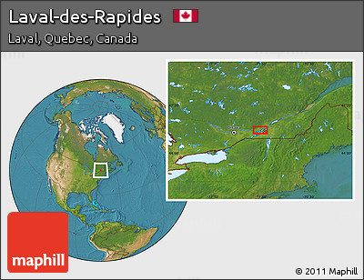 Satellite Location Map of Laval-des-Rapides
