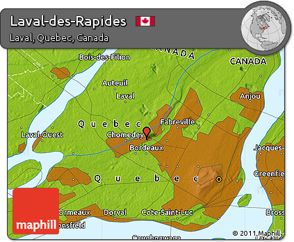 Physical Map of Laval-des-Rapides