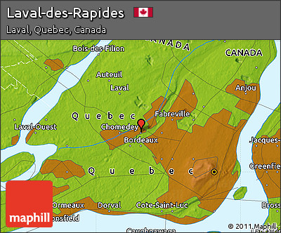 Physical Map of Laval-des-Rapides