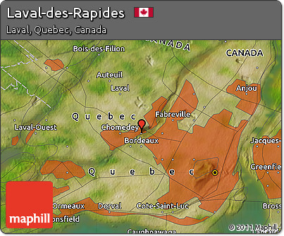 Satellite Map of Laval-des-Rapides