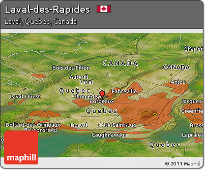 Satellite Panoramic Map of Laval-des-Rapides