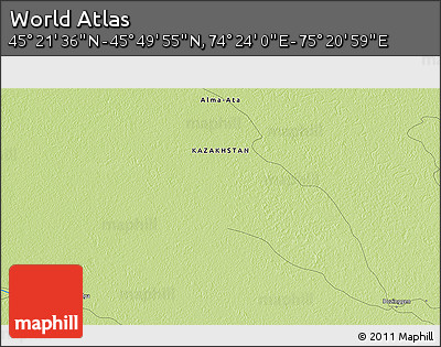 Physical 3D Map of the Area around 45° 35' 46" N, 74° 52' 30" E