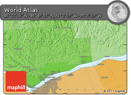 Political Map of the Area around 45° 35' 46" N, 75° 34' 29" W