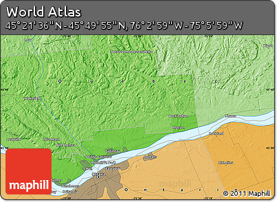 Political Map of the Area around 45° 35' 46" N, 75° 34' 29" W