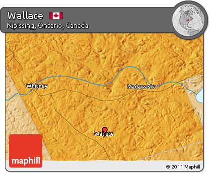 Political 3D Map of Wallace