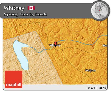 Political 3D Map of Whitney