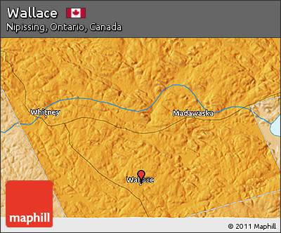 Political 3D Map of Wallace
