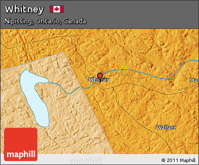 Political 3D Map of Whitney