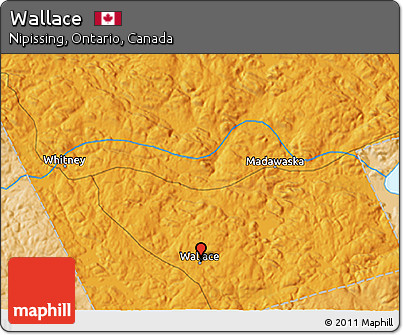 Political 3D Map of Wallace