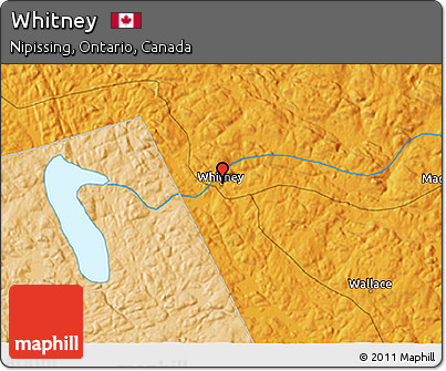 Political 3D Map of Whitney