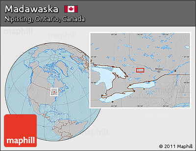 Gray Location Map of Madawaska, hill shading